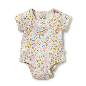 Wilson + Frenchy Organic Short Sleeve Bodysuit - Ava Floral