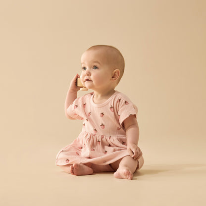 WILSON AND FRENCHY ORGANIC COTTON DRESS | STRAWBERRY KISSES
