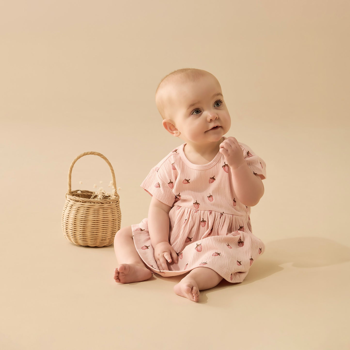 WILSON AND FRENCHY ORGANIC COTTON DRESS | STRAWBERRY KISSES