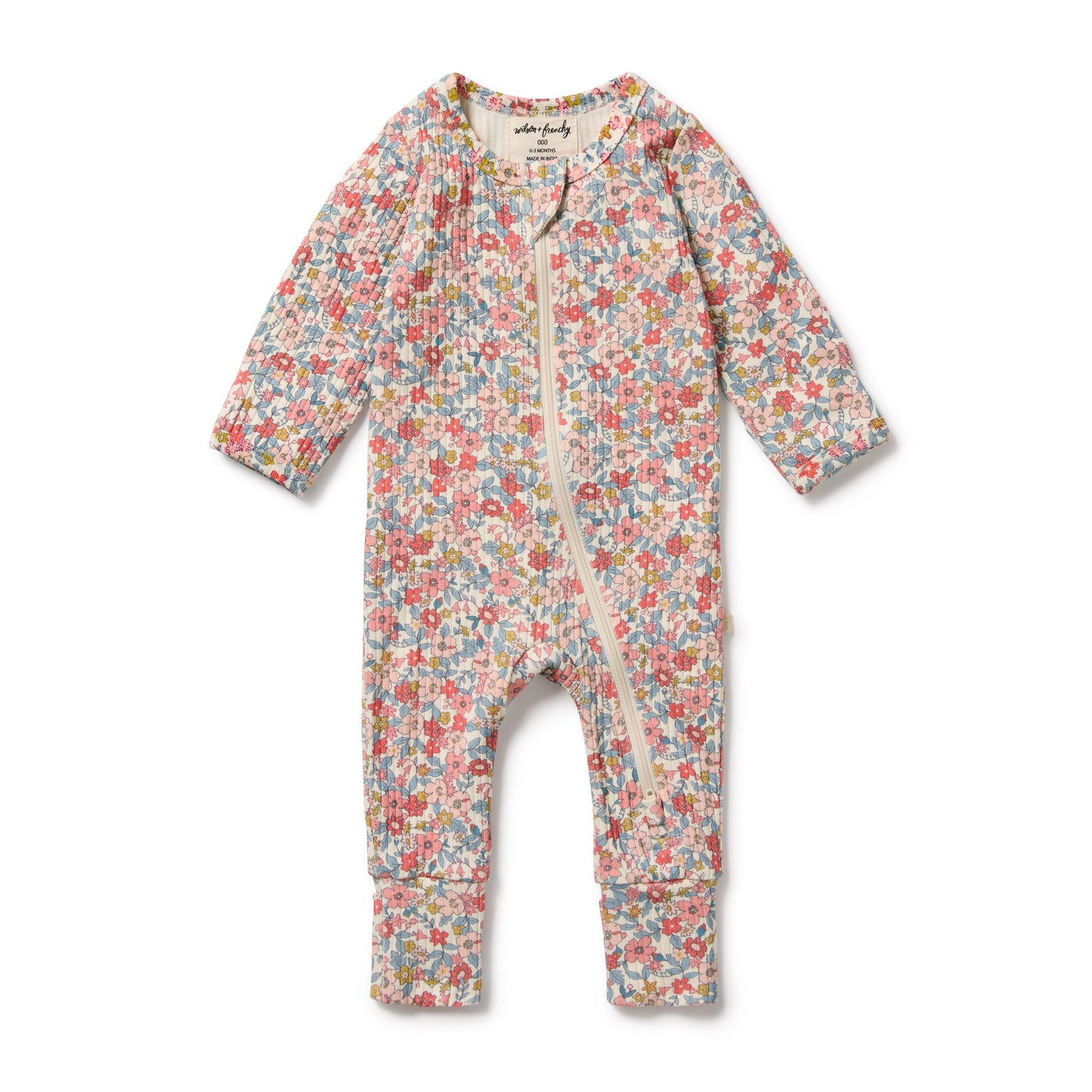 WILSON AND FRENCHY ORGANIC COTTON ZIPSUIT | SUMMER BLOOM