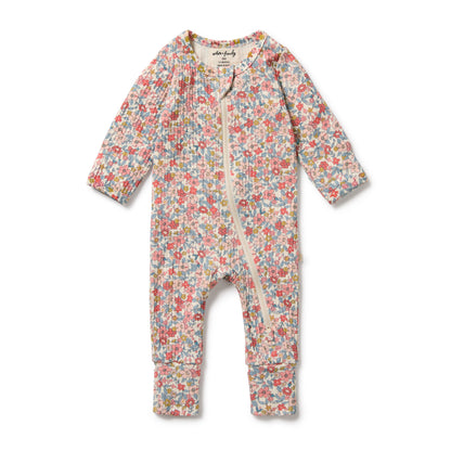 WILSON AND FRENCHY ORGANIC COTTON ZIPSUIT | SUMMER BLOOM