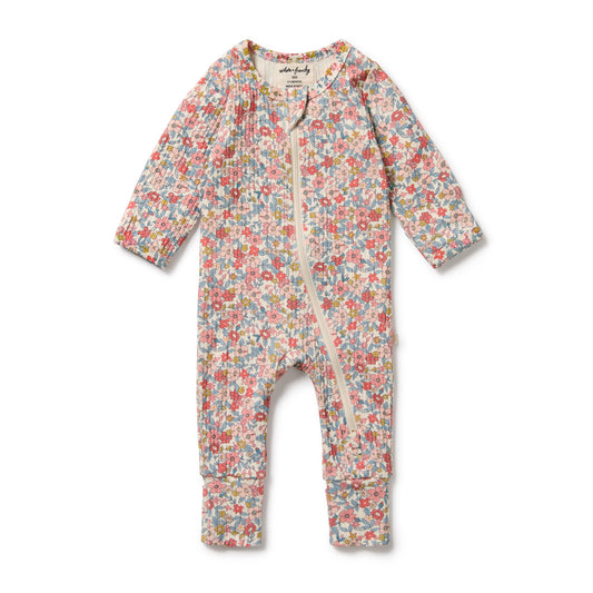 WILSON AND FRENCHY ORGANIC COTTON ZIPSUIT | SUMMER BLOOM