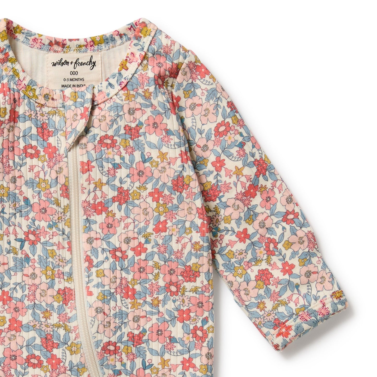 WILSON AND FRENCHY ORGANIC COTTON ZIPSUIT | SUMMER BLOOM