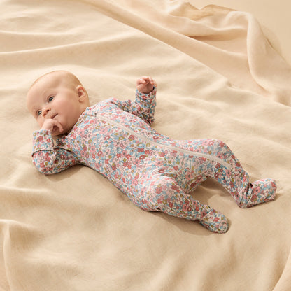 WILSON AND FRENCHY ORGANIC COTTON ZIPSUIT | SUMMER BLOOM