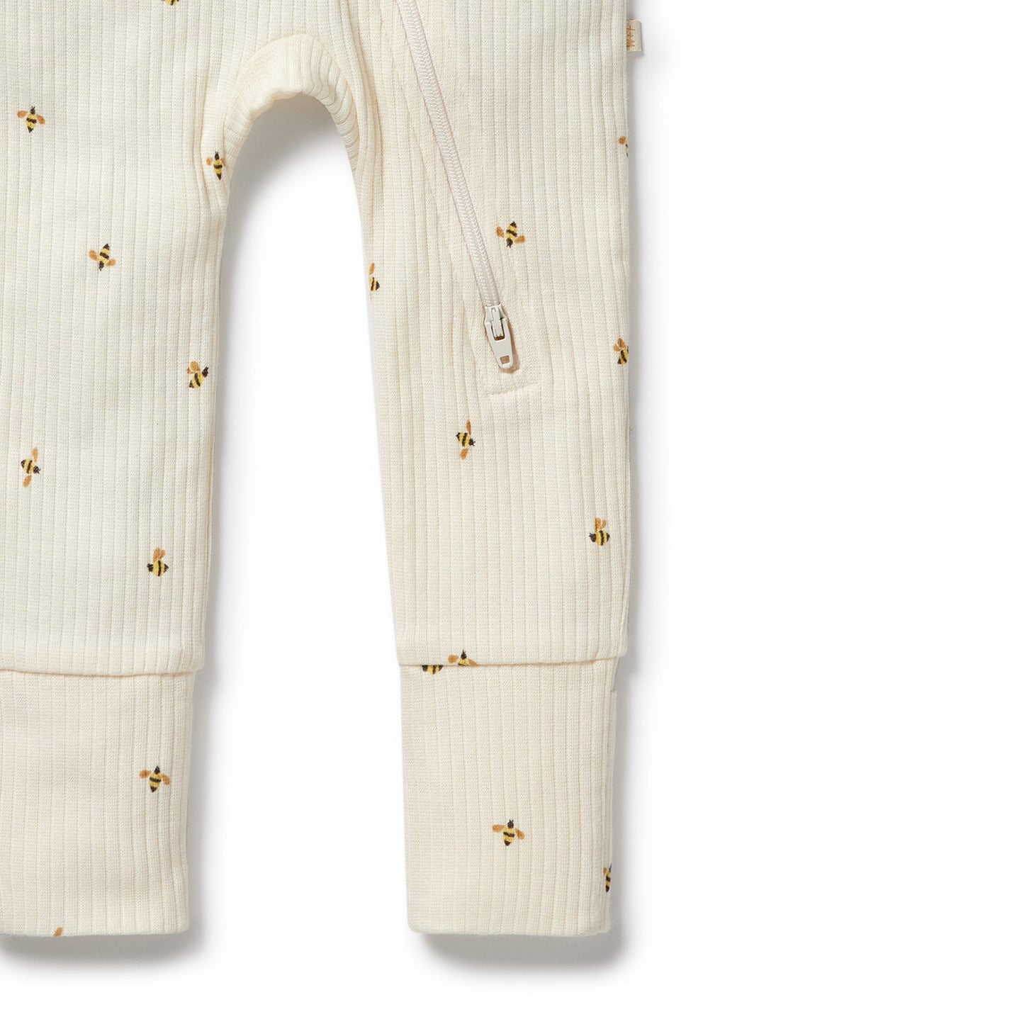 WILSON AND FRENCHY ORGANIC COTTON ZIPSUIT WITH FEET | BEE MINE