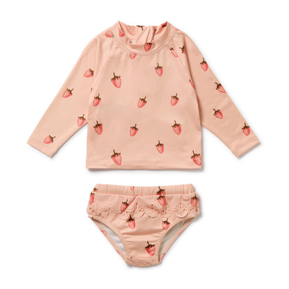 WILSON AND FRENCHY RASHIE SWIMSET | STRAWBERRY KISSES