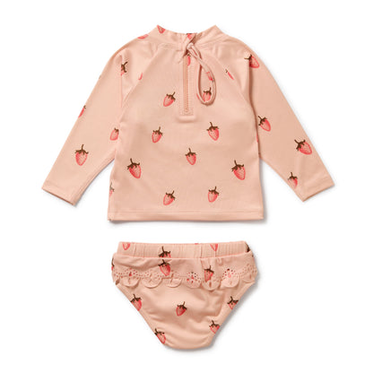 WILSON AND FRENCHY RASHIE SWIMSET | STRAWBERRY KISSES