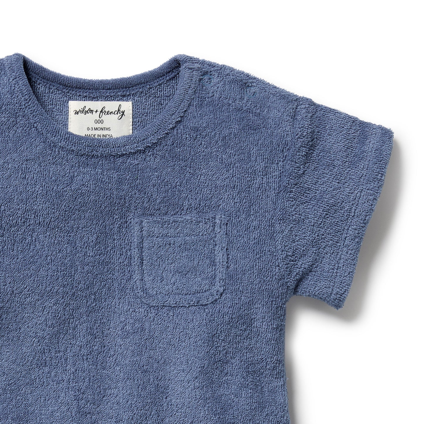 WILSON AND FRENCHY ORGANIC TERRY ROMPER | DEEP BLUE
