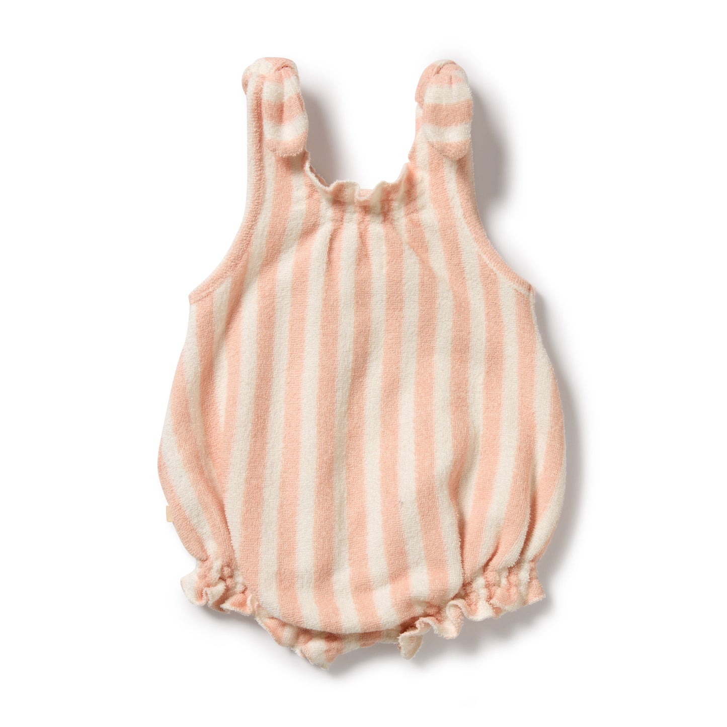 WILSON AND FRENCHY ORGANIC TERRY TIE PLAYSUIT | STRAWBERRY WAVE