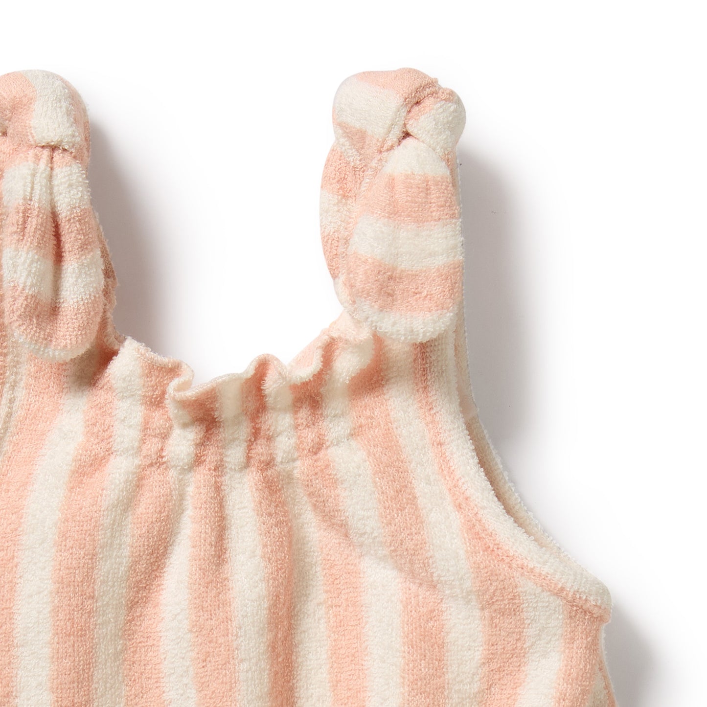 WILSON AND FRENCHY ORGANIC TERRY TIE PLAYSUIT | STRAWBERRY WAVE