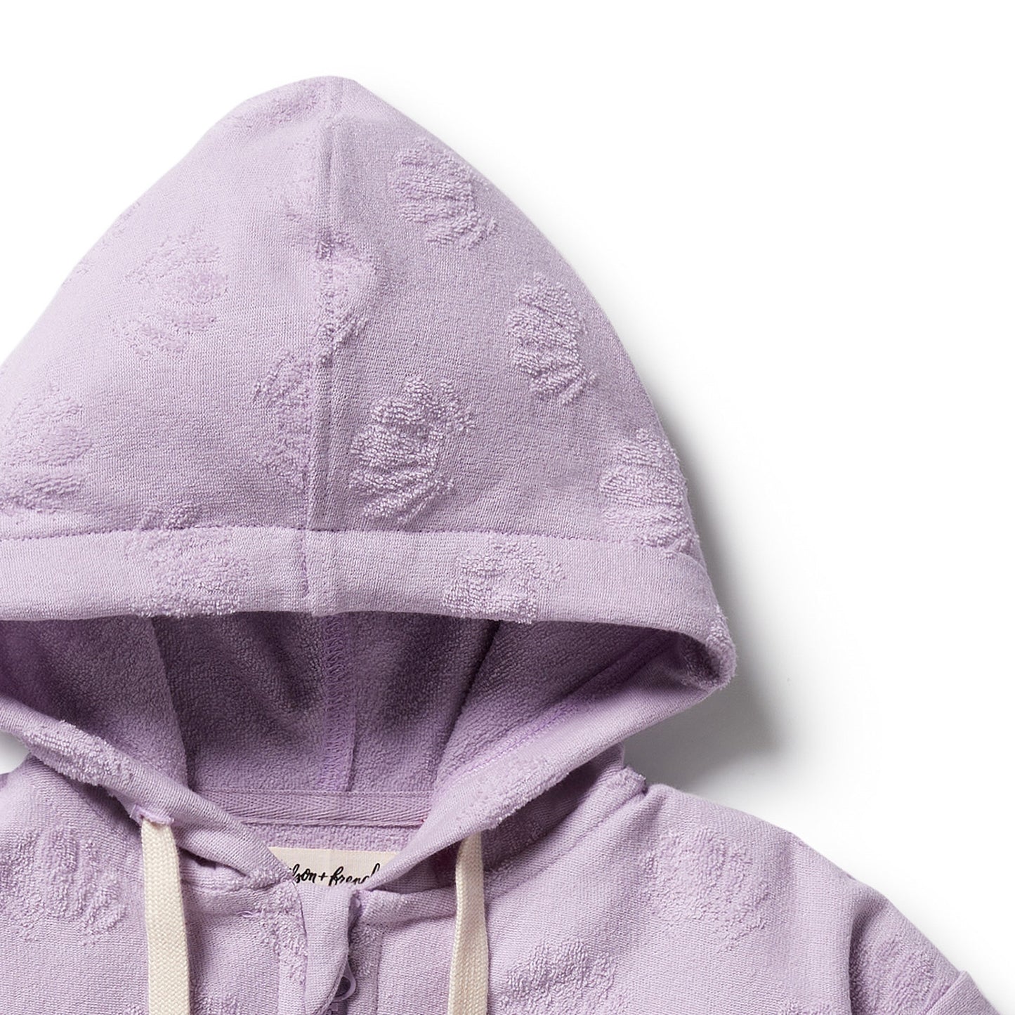 WILSON AND FRENCHY ZIP HOODED TOWEL | LAVENDER SHELLS
