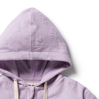 WILSON AND FRENCHY ZIP HOODED TOWEL | LAVENDER SHELLS