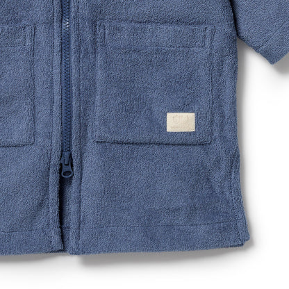 WILSON AND FRENCHY ZIP HOODED TOWEL | DEEP BLUE