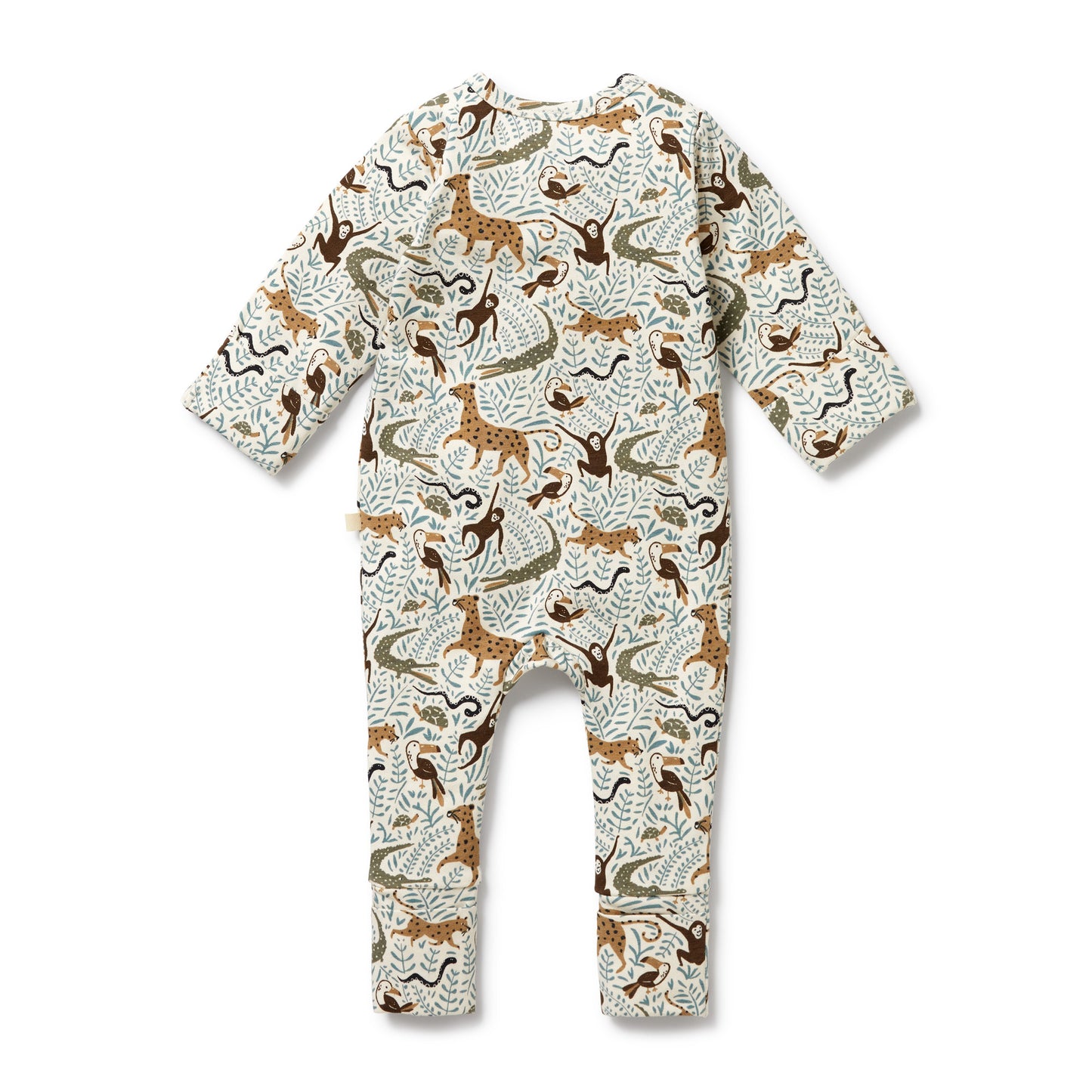 WILSON AND FRENCHY ORGANIC COTTON ZIPSUIT WITH FEET | MINI JUNGLE