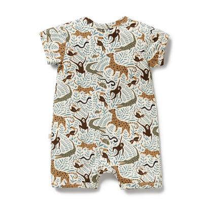 WILSON AND FRENCHY ORGANIC BOYLEG ZIPSUIT | MINI JUNGLE