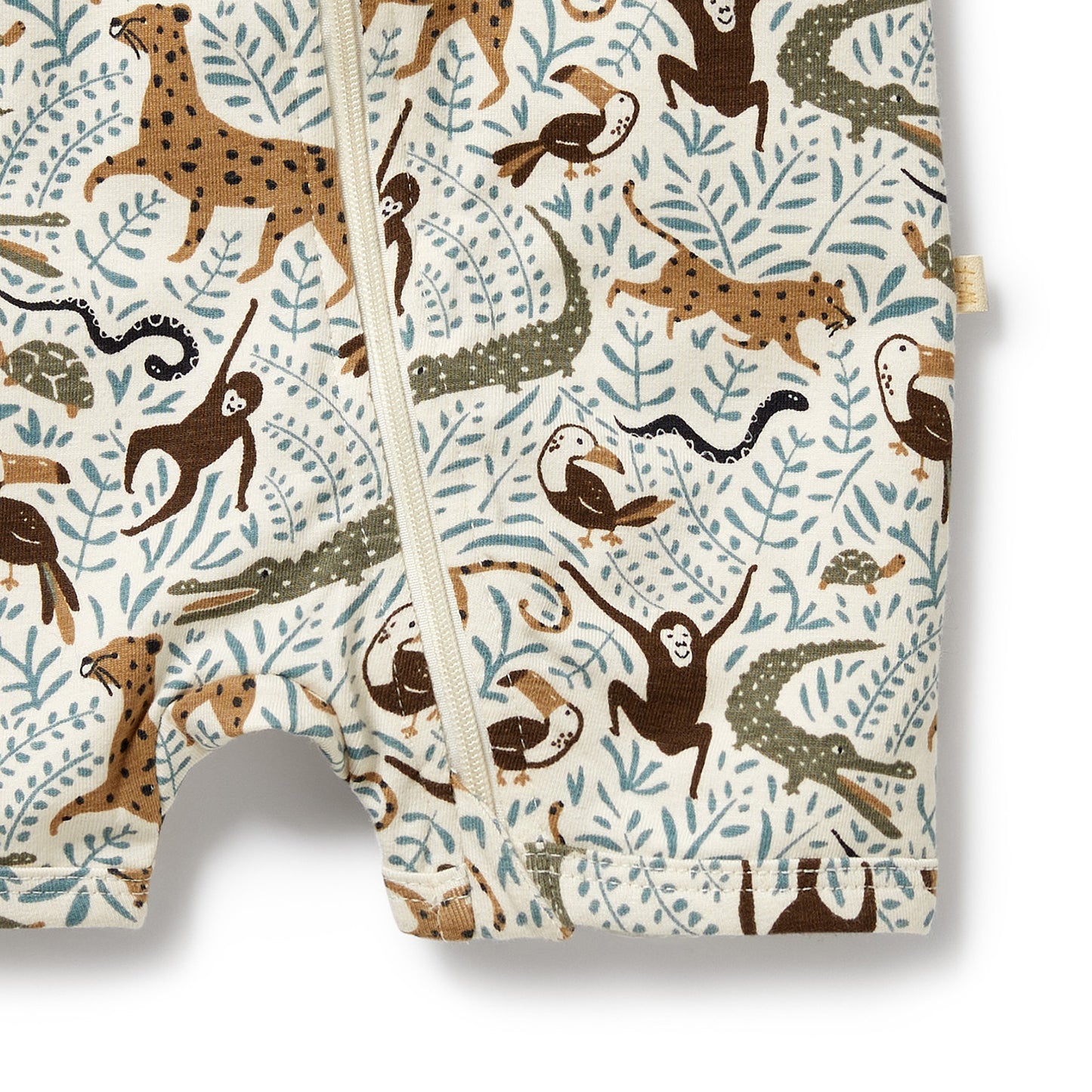 WILSON AND FRENCHY ORGANIC BOYLEG ZIPSUIT | MINI JUNGLE