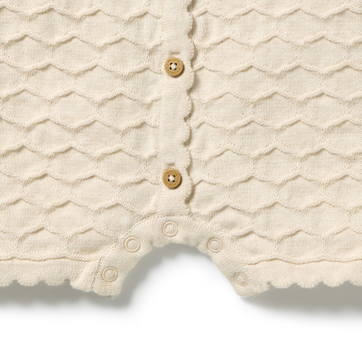 WILSON AND FRENCHY | KNITTED CHEVRON GROWSUIT | MILK CLOUD