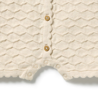 WILSON AND FRENCHY | KNITTED CHEVRON GROWSUIT | MILK CLOUD