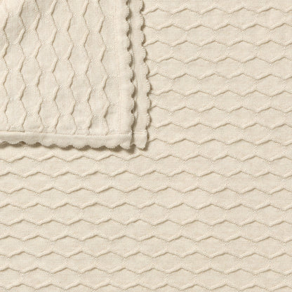 WILSON AND FRENCHY CHEVRON KNIT BLANKET | MILK CLOUD