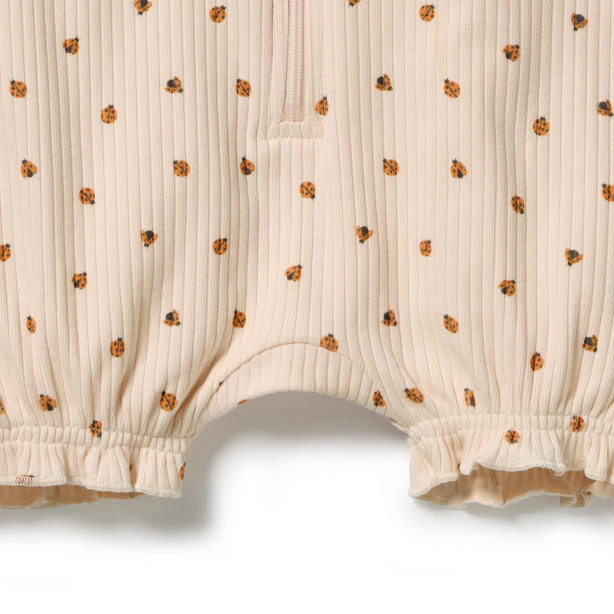 WILSON AND FRENCHY | ORGANIC RUFFLE ZIPSUIT | LITTLE LADY BUGS