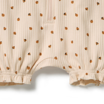 WILSON AND FRENCHY | ORGANIC RUFFLE ZIPSUIT | LITTLE LADY BUGS