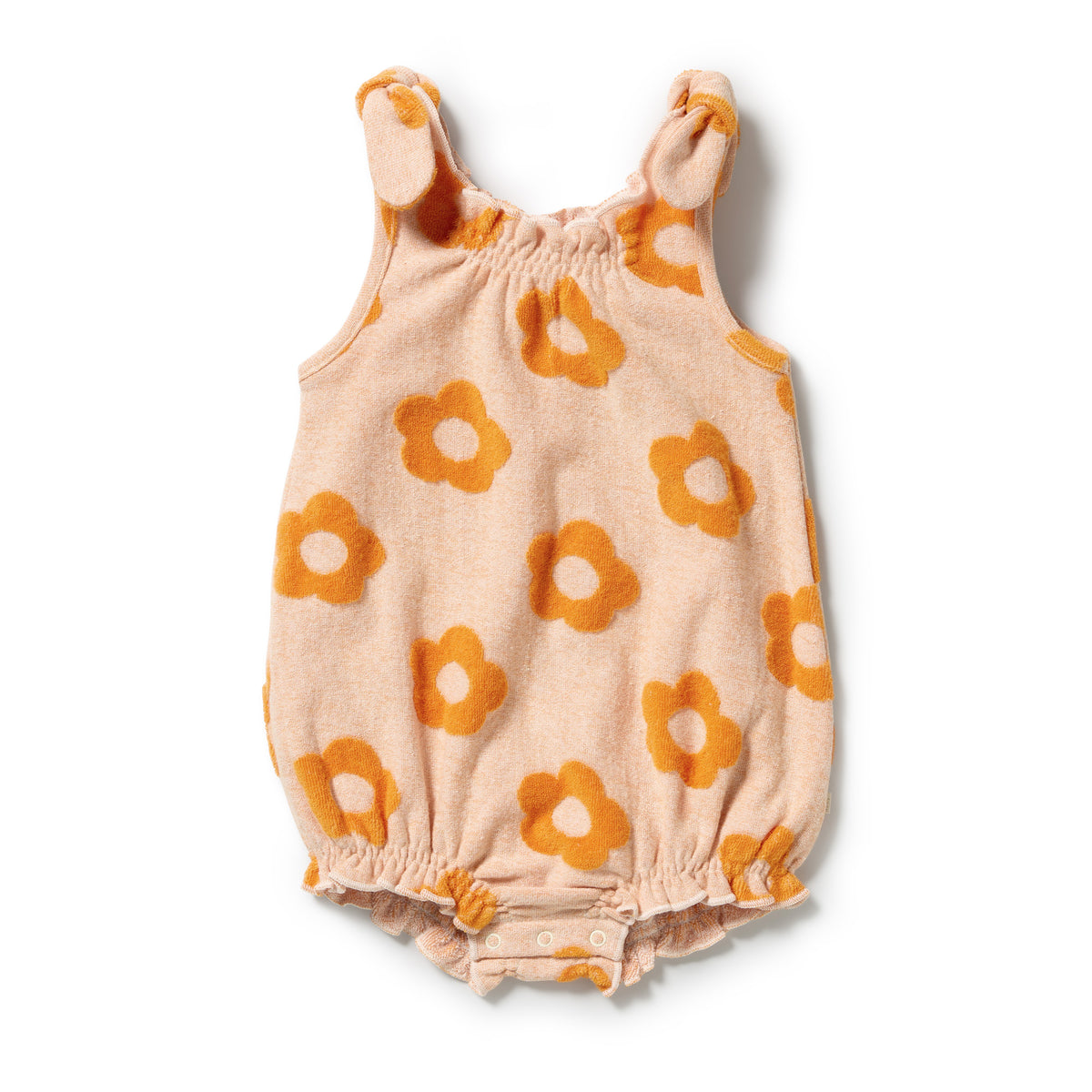 WILSON AND FRENCHY | ORGANIC TERRY TIE PLAYSUIT | DAISY GLOW