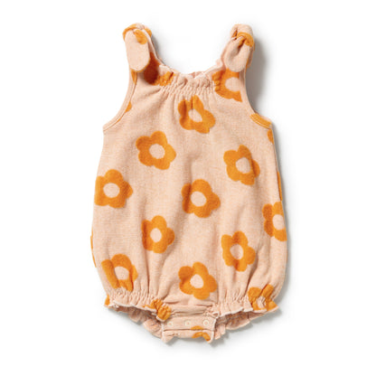 WILSON AND FRENCHY | ORGANIC TERRY TIE PLAYSUIT | DAISY GLOW