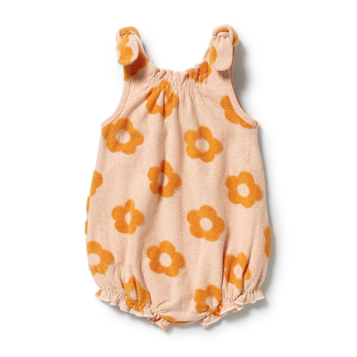 WILSON AND FRENCHY | ORGANIC TERRY TIE PLAYSUIT | DAISY GLOW