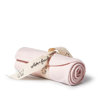 Wilson and Frenchy Organic Stripe Rib Bunny Rug - Cantaloupe