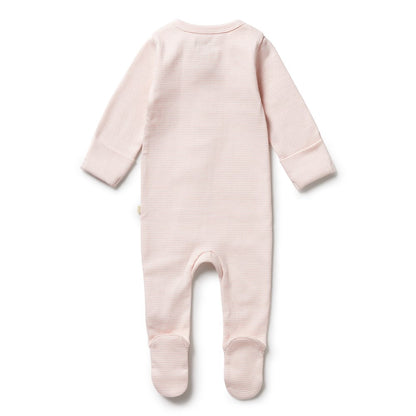 Wilson and Frenchy Organic Stripe Rib Growsuit - Cantaloupe