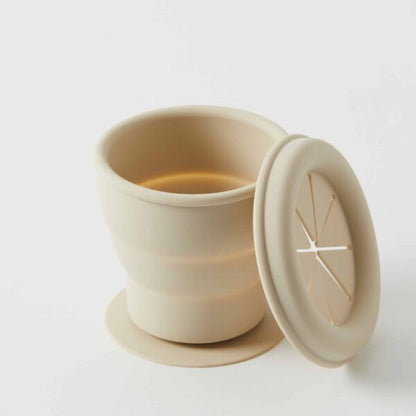 SILICONE COLLAPSIBLE SNACK CUP | ALMOND