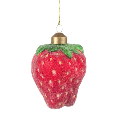 HANGING CHRISTMAS DECORATION | SUGARED RED STRAWBERRY