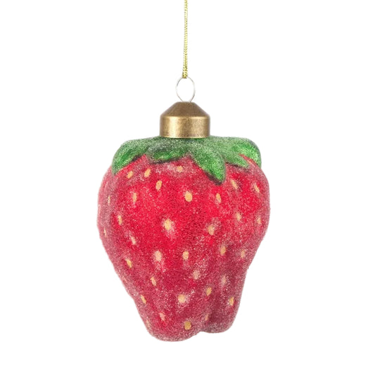 HANGING CHRISTMAS DECORATION | SUGARED RED STRAWBERRY