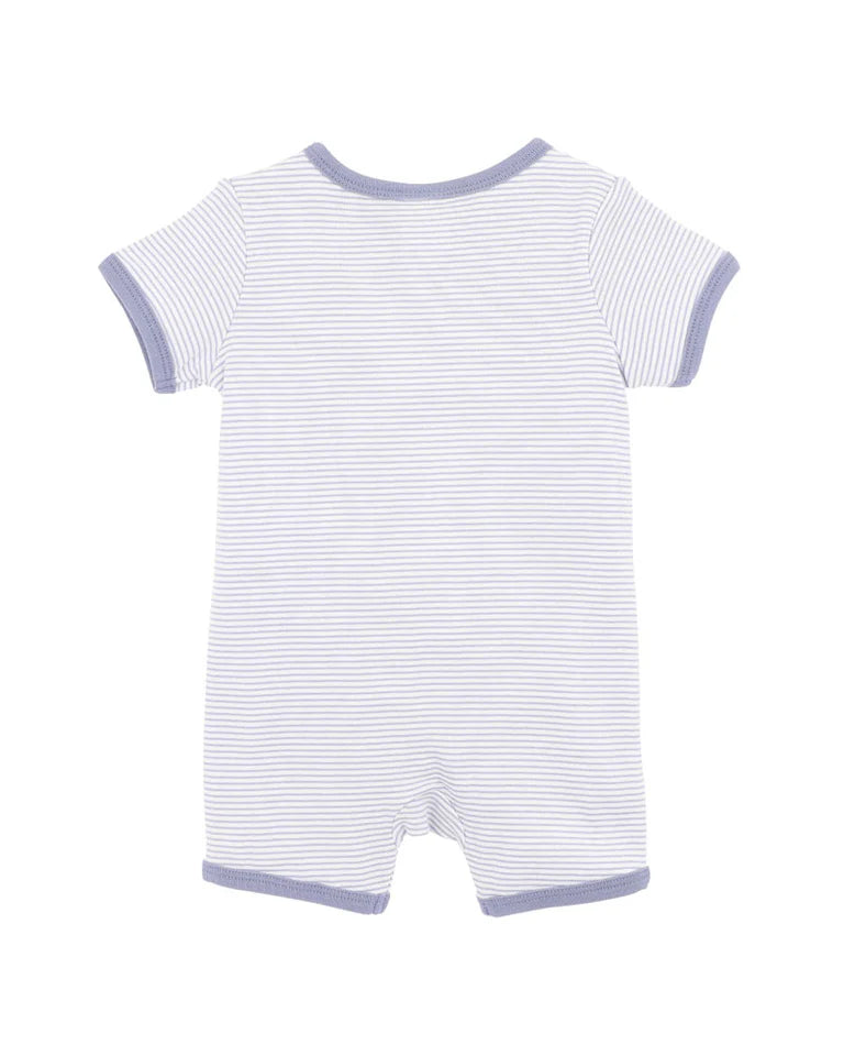BEBE BY MINIHAHA AXEL STRIPE SHORT SLEEVE ZIPSUIT