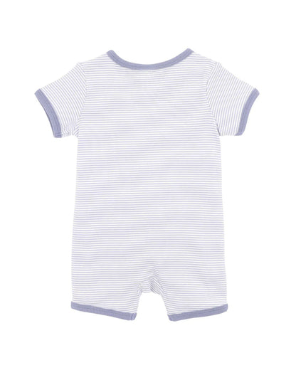 BEBE BY MINIHAHA AXEL STRIPE SHORT SLEEVE ZIPSUIT