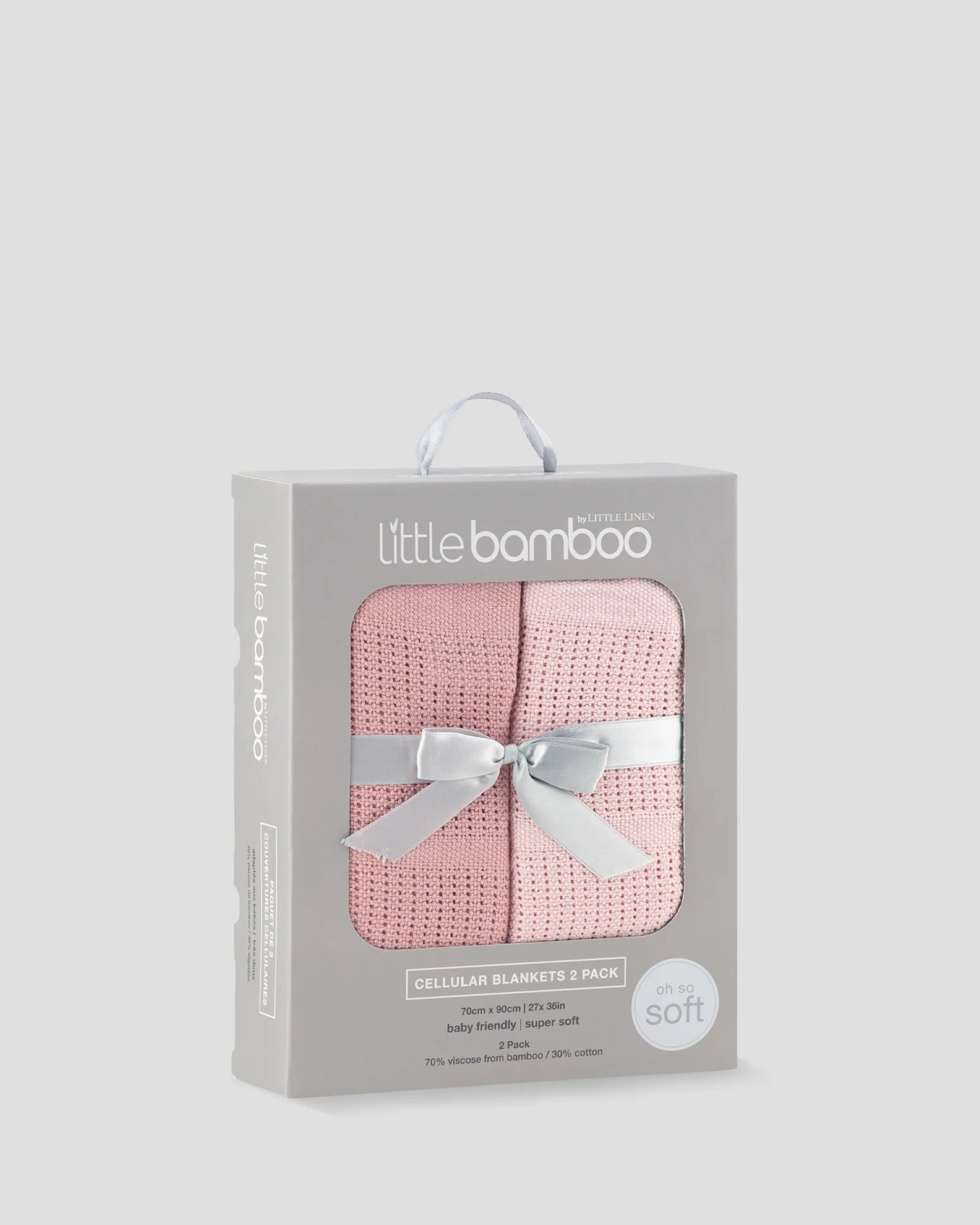 LITTLE LINEN COMPANY CELLULAR BLANKET 2 PACK | DUSTY ROSE
