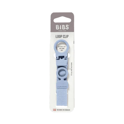 Bibs Dummy Clip Loop - Dusty Blue