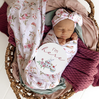 Snuggle Hunny Organic Cotton Muslin Wrap - Alice's Tea Party