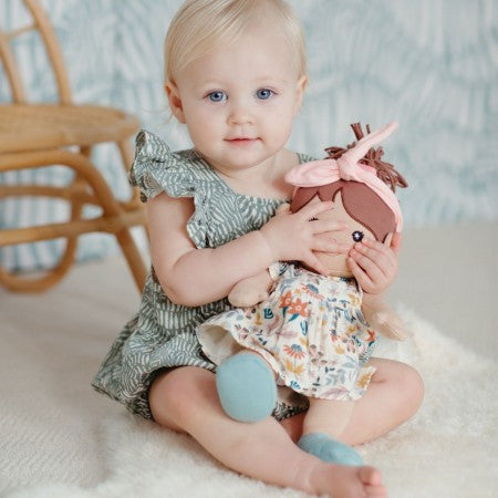 Apple Park Doll's Dress - Earthtone Floral