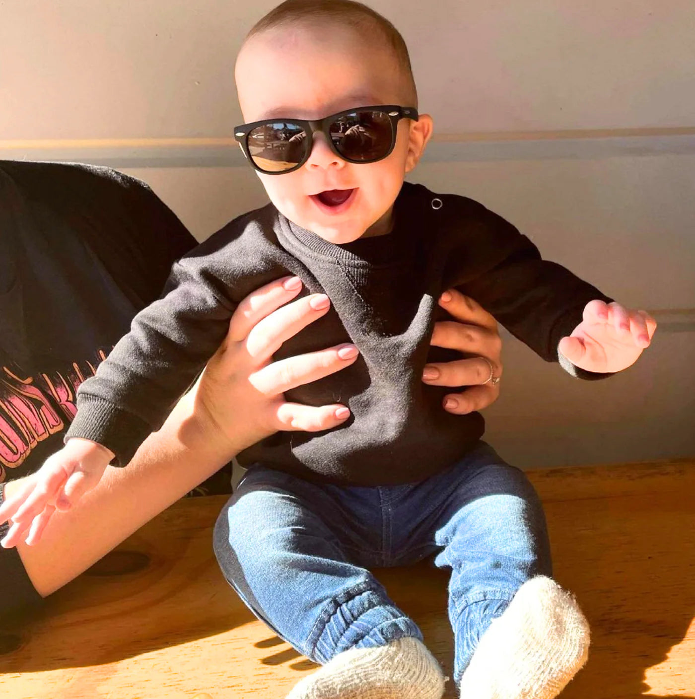 Flexi Sunnies Baby Sunglasses - Matte Black (0-2Y)