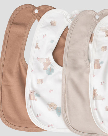 LITTLE LINEN BABY JERSEY BIB 5 PACK | BUSHLAND BEAR