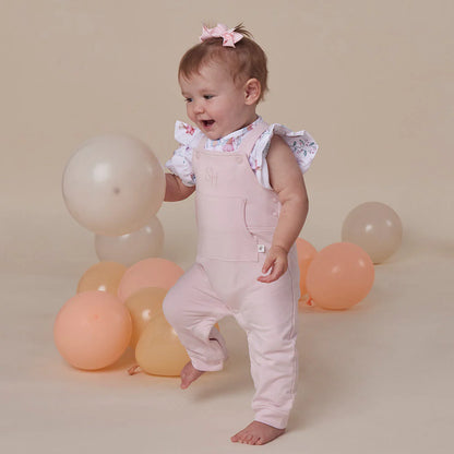 SNUGGLE HUNNY ORGANIC JOEY OVERALL | BABY PINK