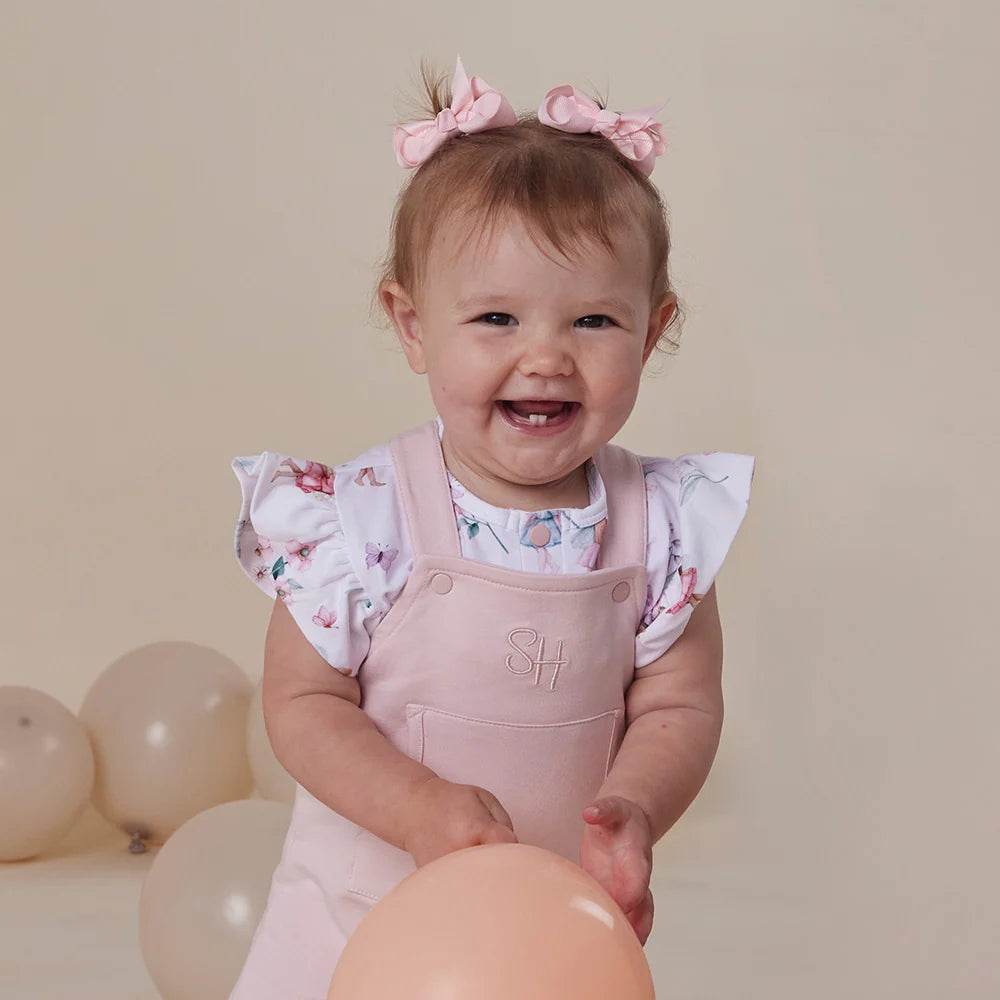 SNUGGLE HUNNY ORGANIC JOEY OVERALL | BABY PINK