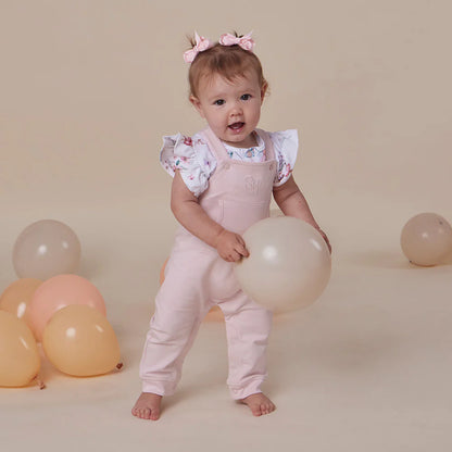 SNUGGLE HUNNY ORGANIC JOEY OVERALL | BABY PINK