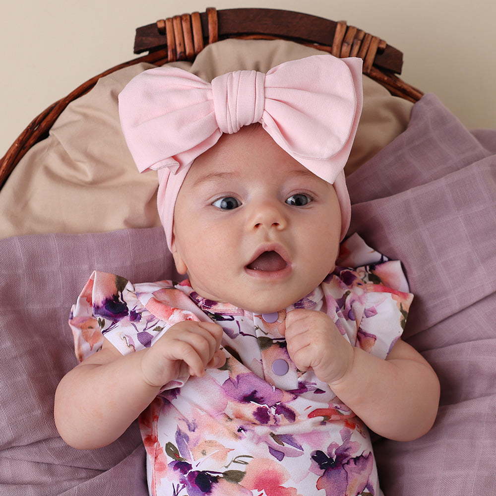 SNUGGLE HUNNY ORGANIC COTTON OVERSIZED BOW | BABY PINK
