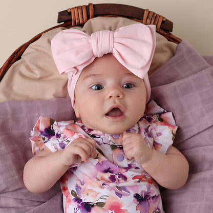 SNUGGLE HUNNY ORGANIC COTTON OVERSIZED BOW | BABY PINK