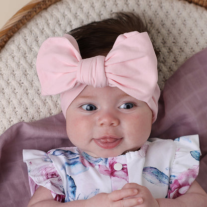 SNUGGLE HUNNY ORGANIC COTTON OVERSIZED BOW | BABY PINK