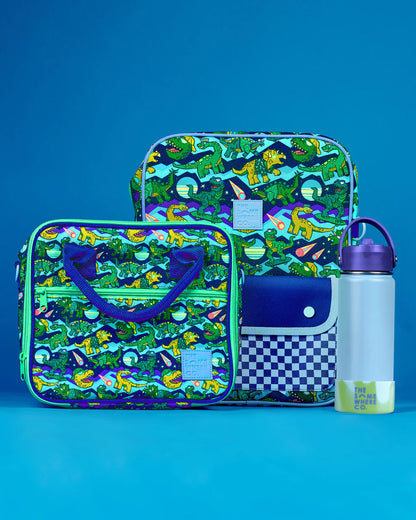 THE SOMEWHERE CO DUSTY BLUE SWIRL WATER BOTTLE 500ML