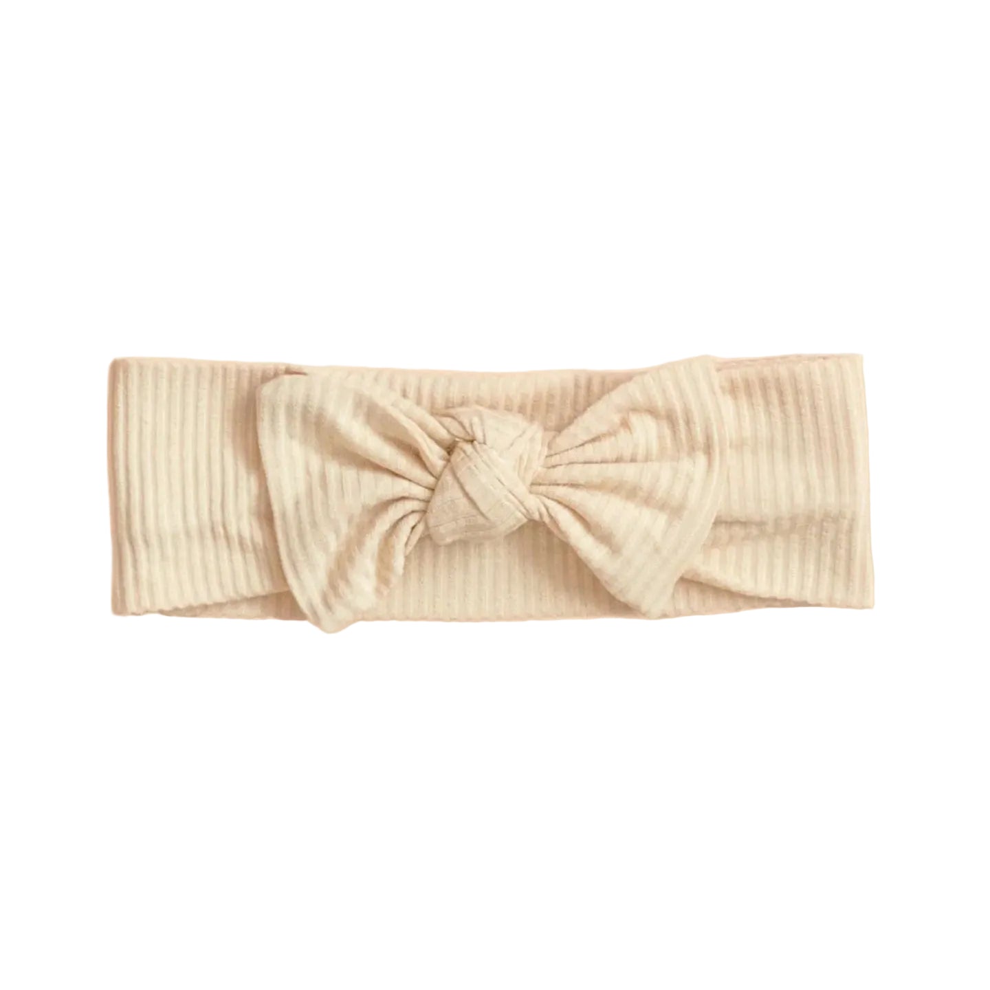 Beige headband with a bow on a beige background