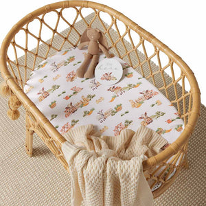 Snuggle Hunny Fitted Bassinet & Change Pad Cover - Farm